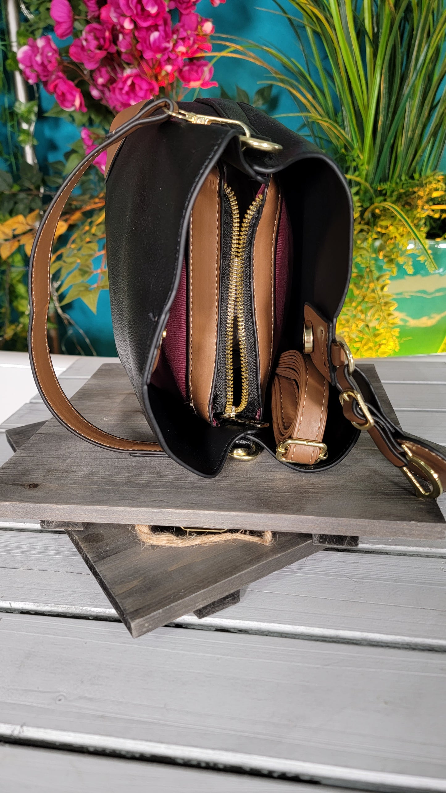 Black and Brown Bucket bag