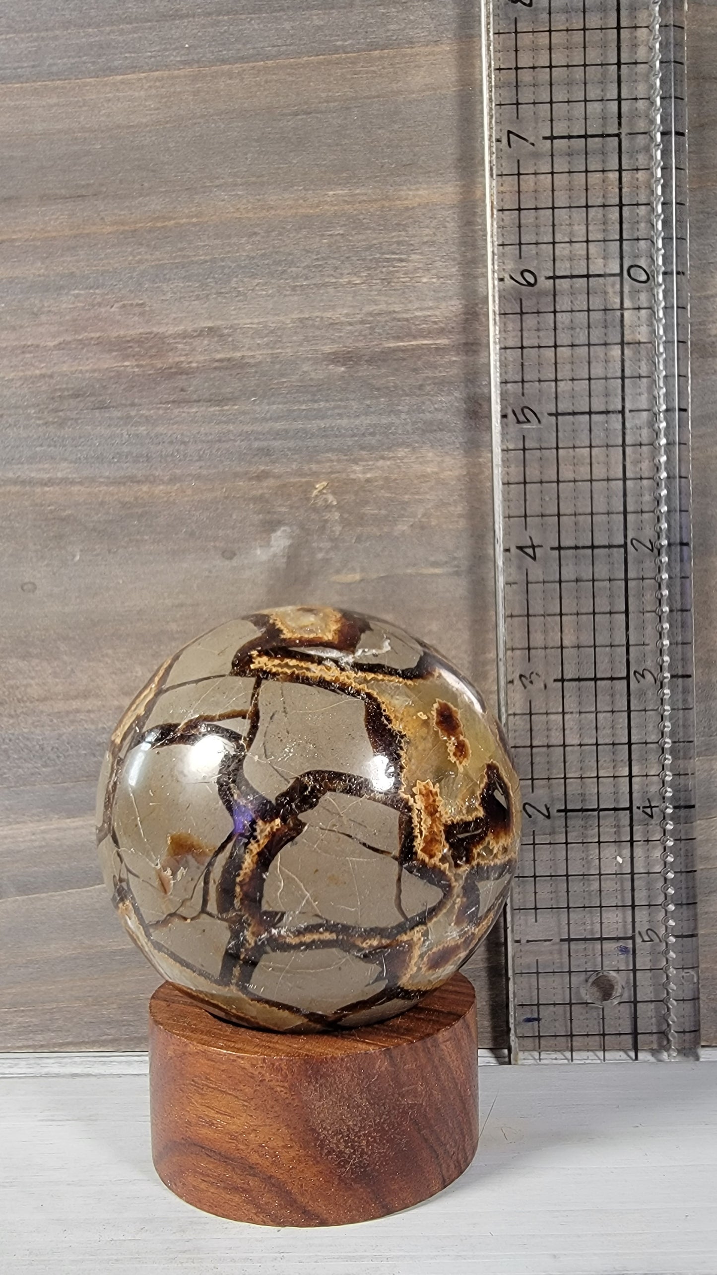 Septarian crystal sphere