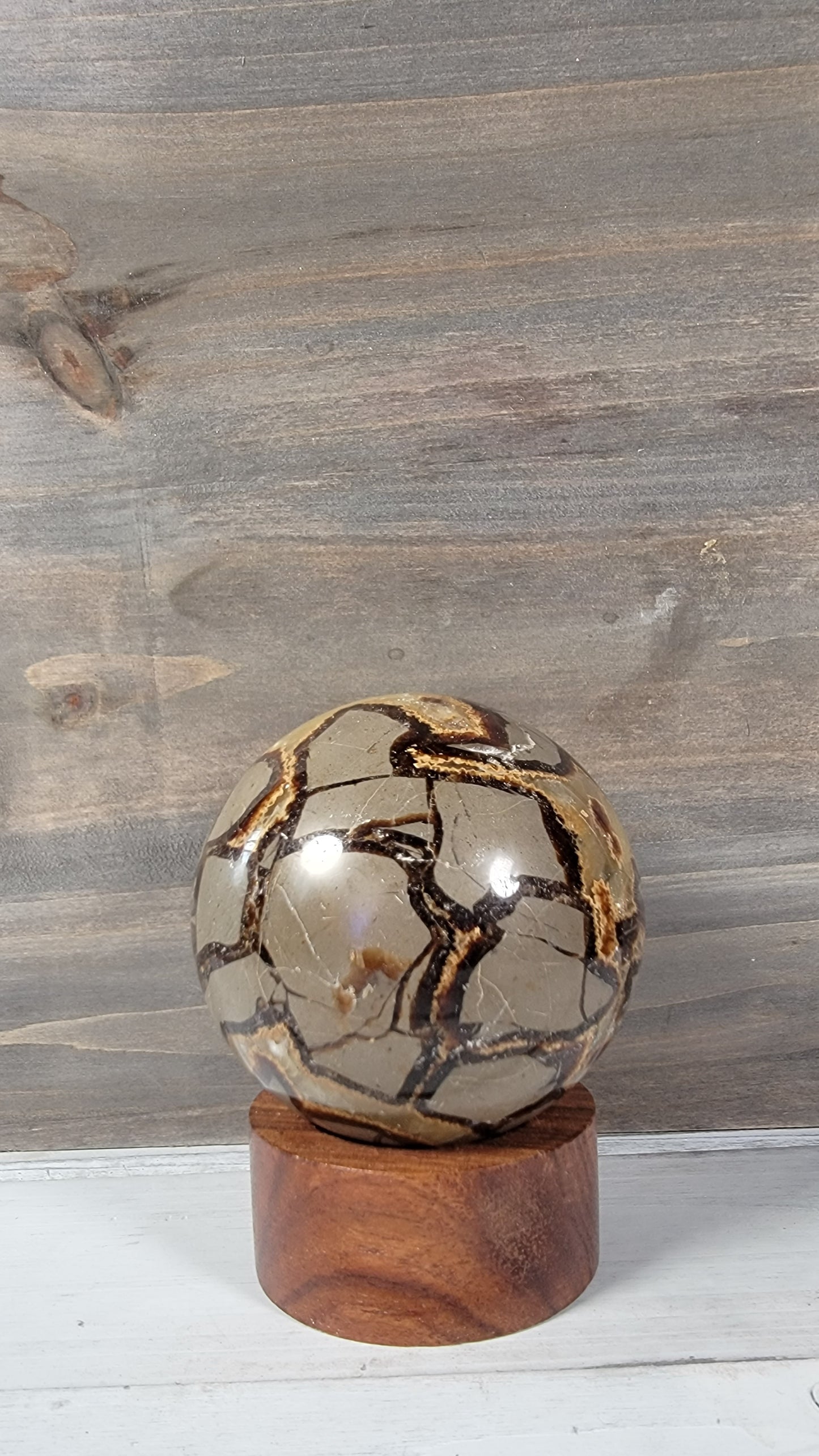 Septarian crystal sphere