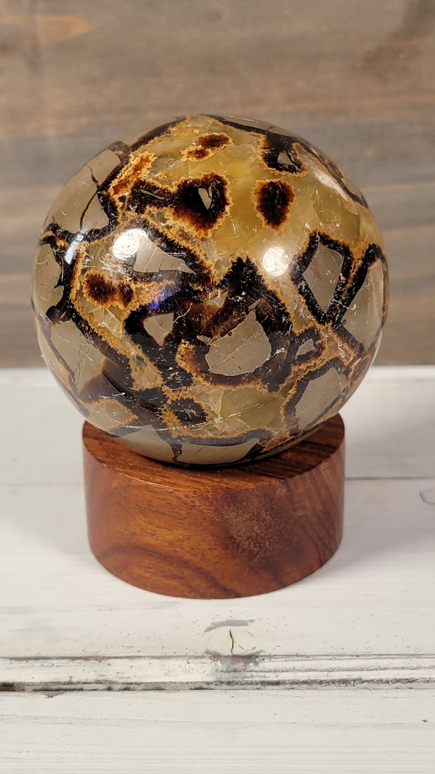 Septarian crystal sphere