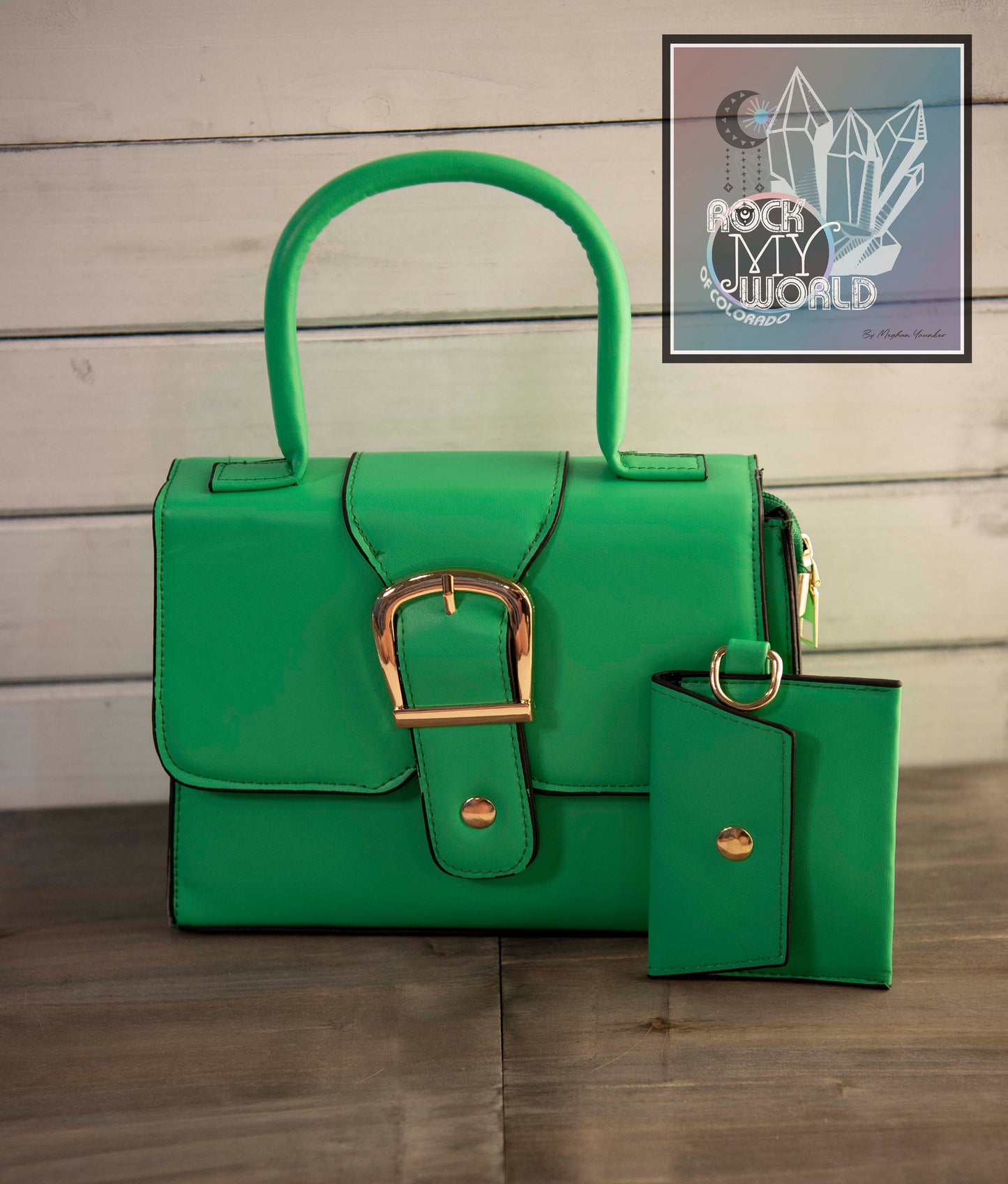 Kelly Green Buckle Bag