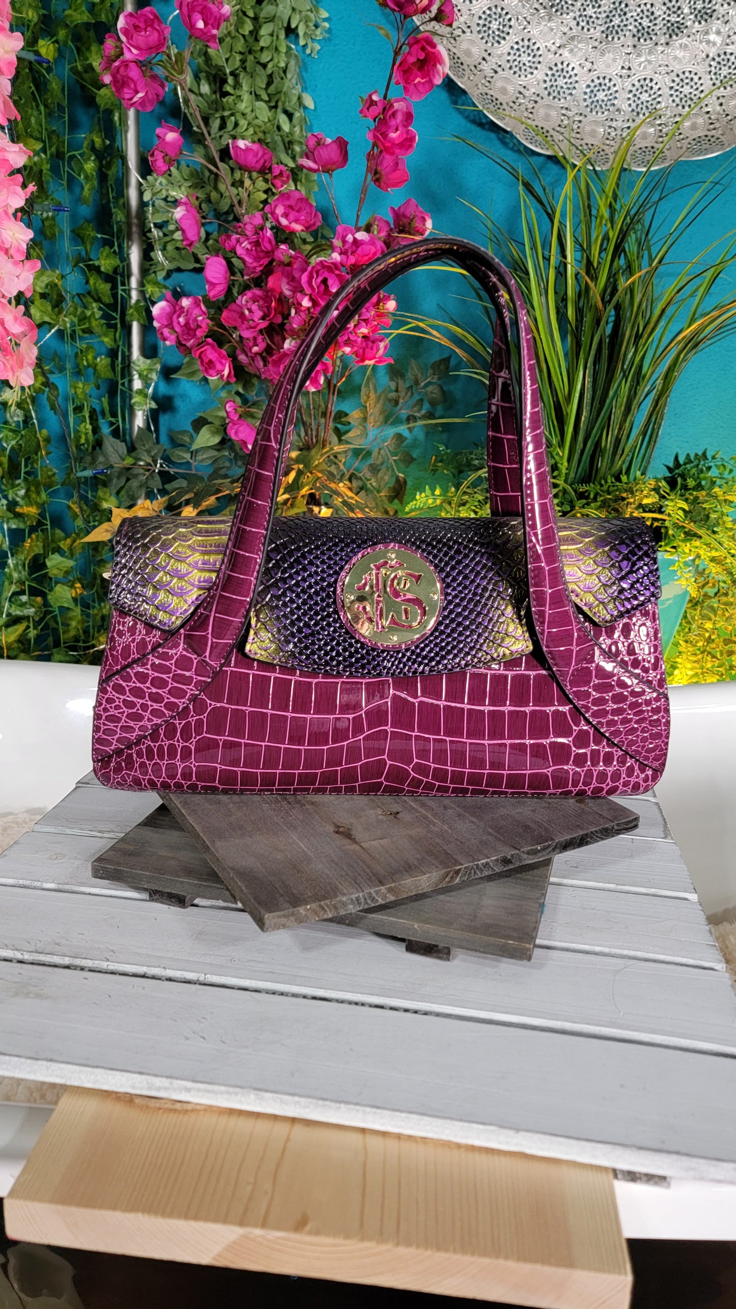 Purple Croc Longer Bag JS