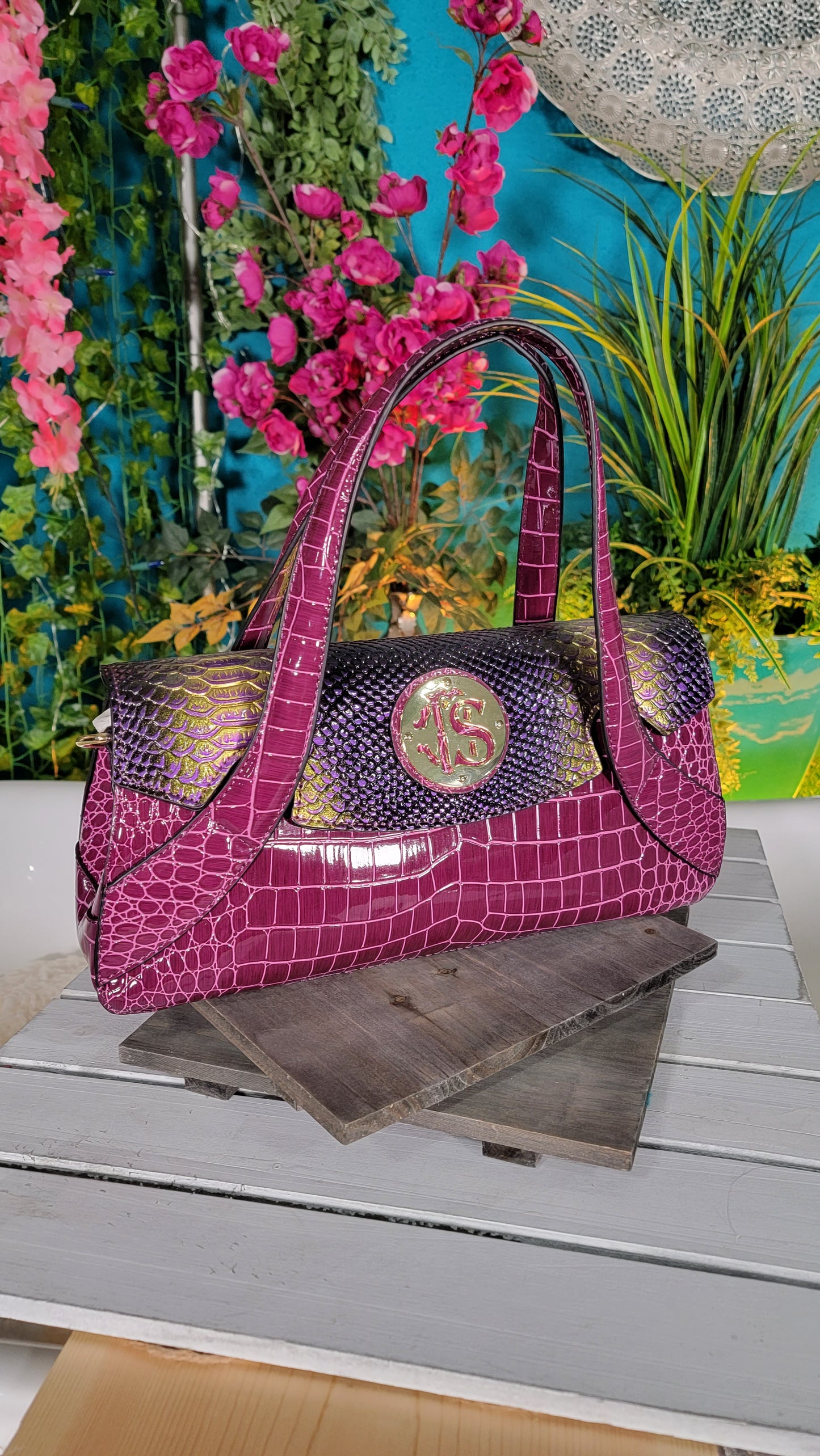 Purple Croc Longer Bag JS