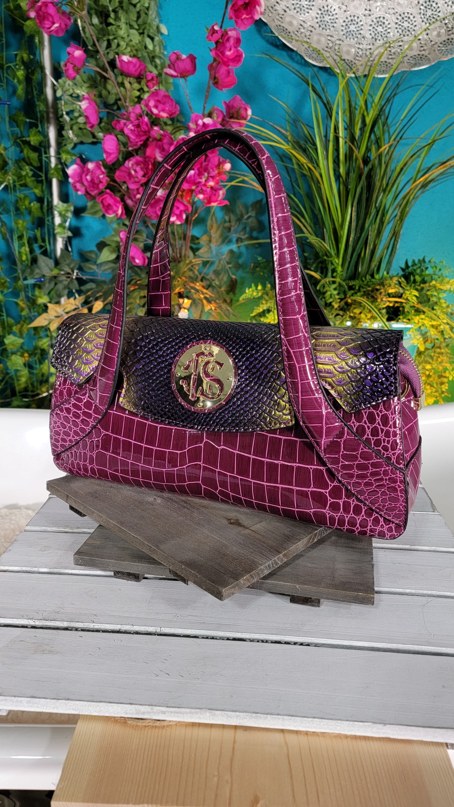 Purple Croc Longer Bag JS