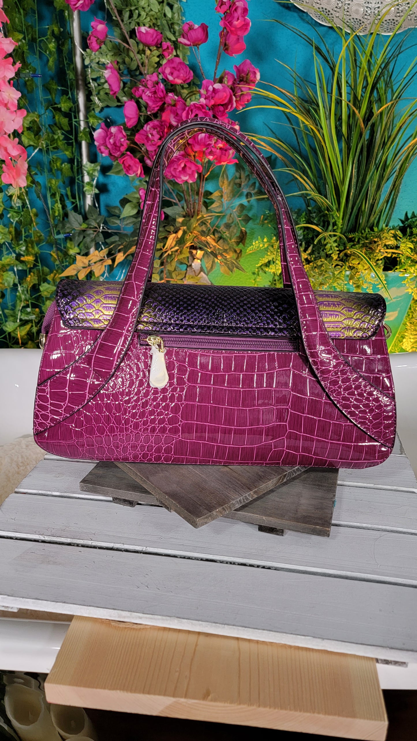 Purple Croc Longer Bag JS