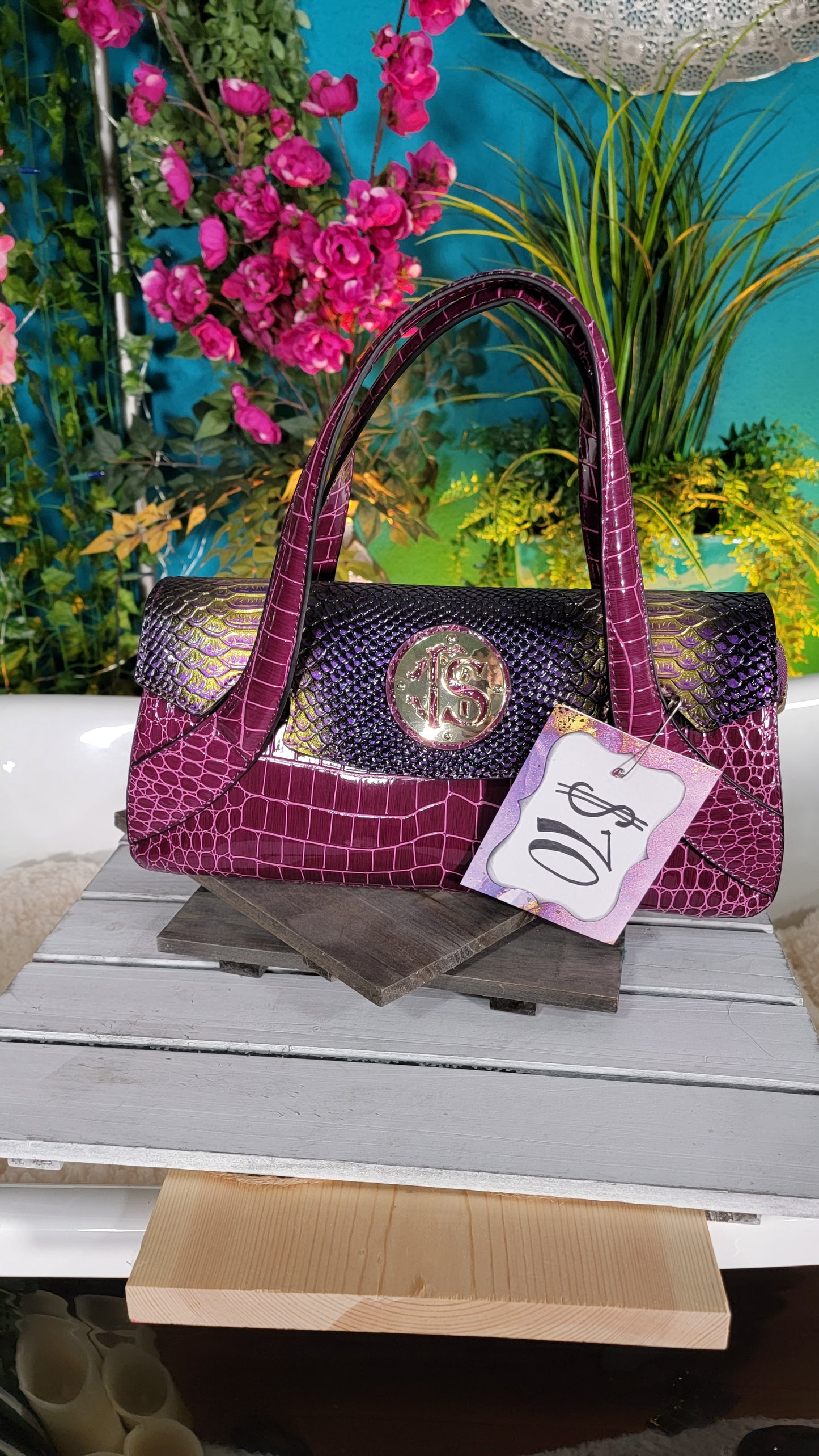 Purple Croc Longer Bag JS