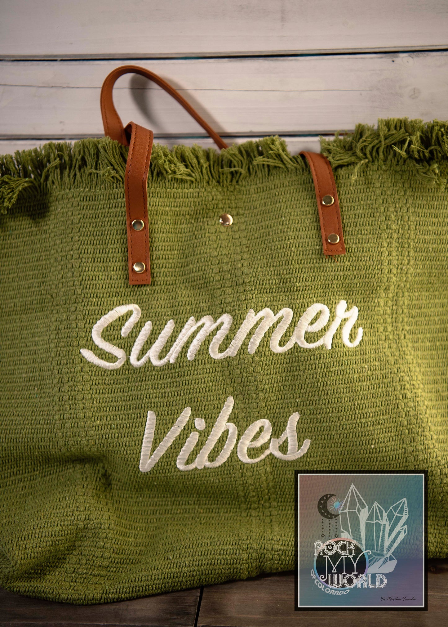 Summer Vibes Woven Beach Tote