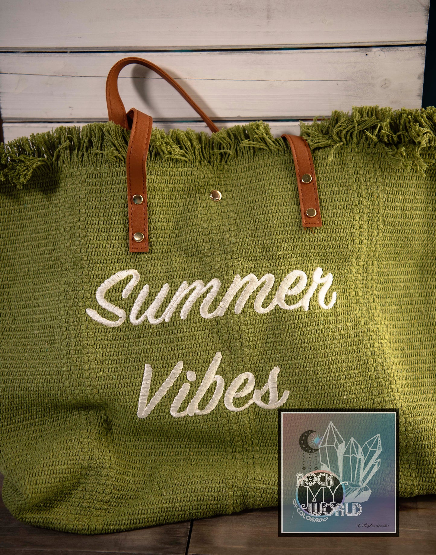 Summer Vibes Woven Beach Tote