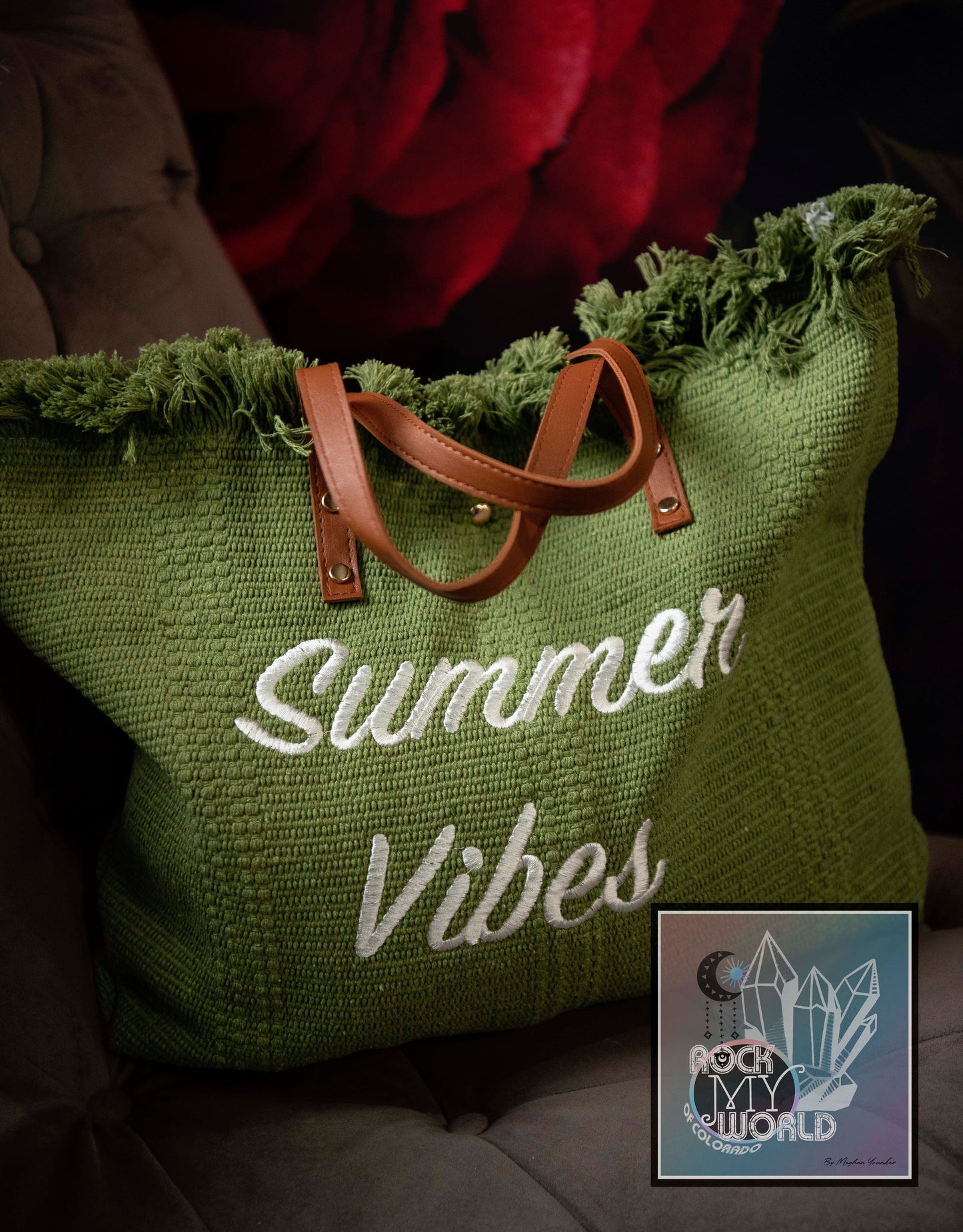 Summer Vibes Woven Beach Tote