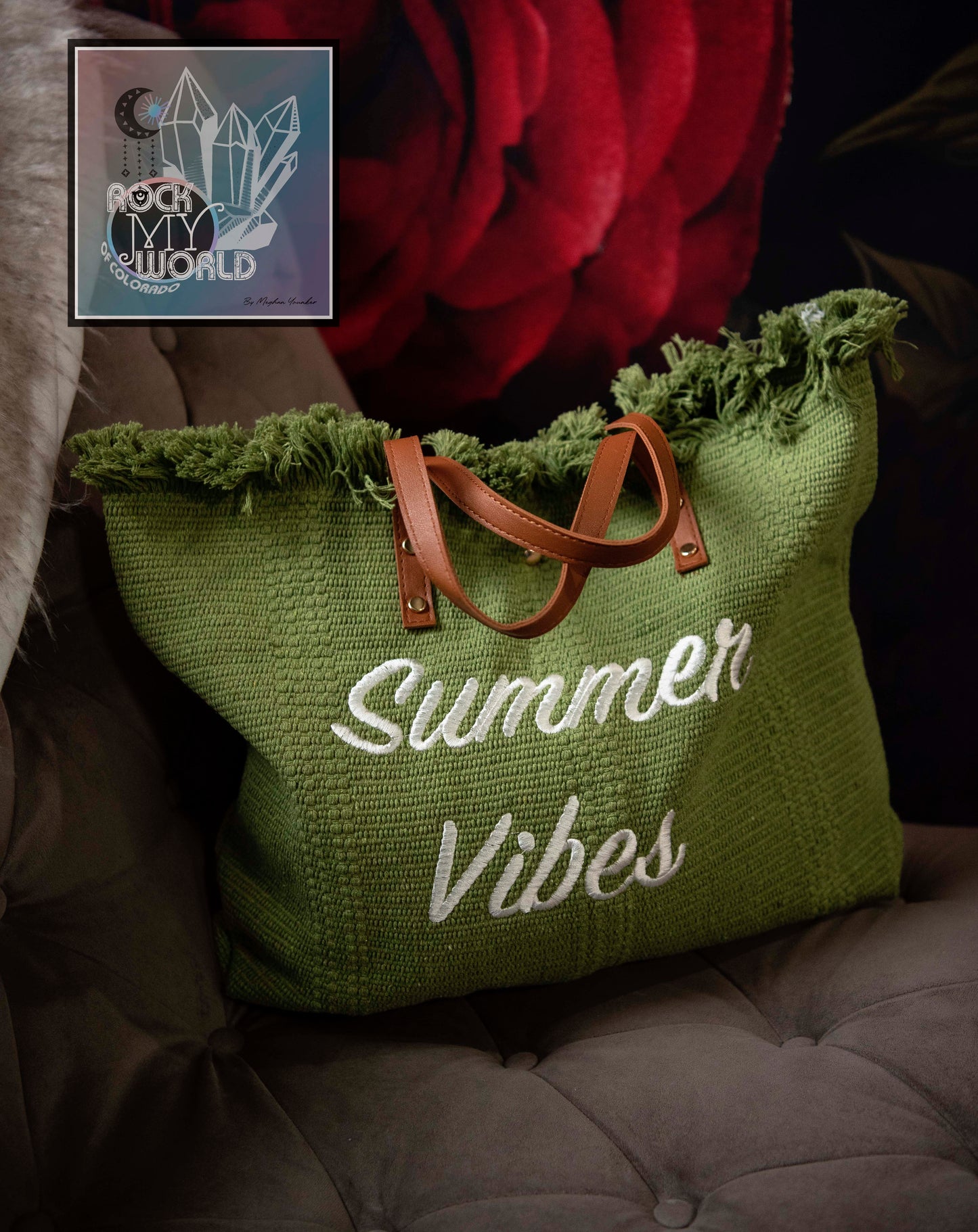 Summer Vibes Woven Beach Tote